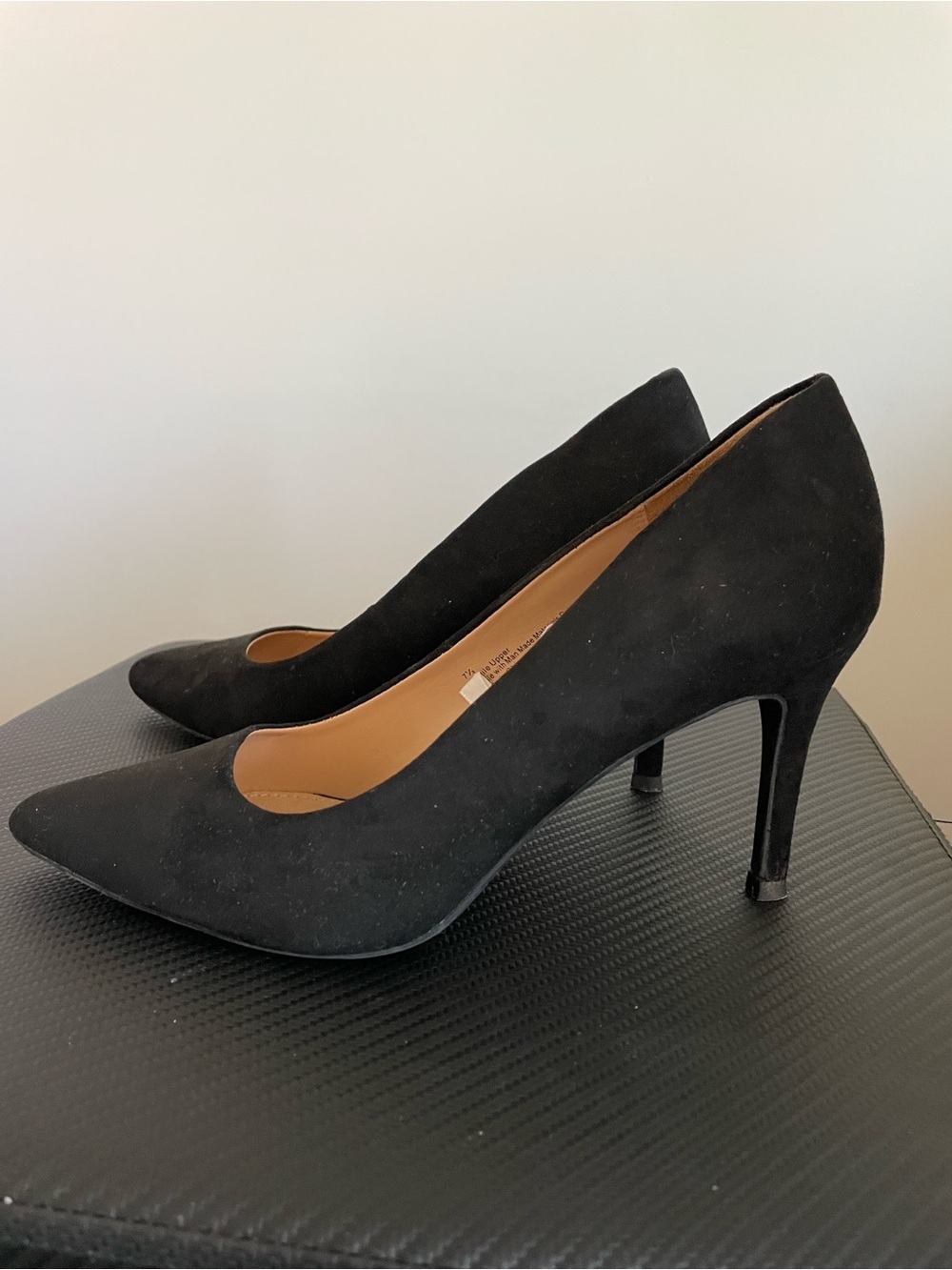 a new day Black Suede Pointed Toe Stiletto Pumps